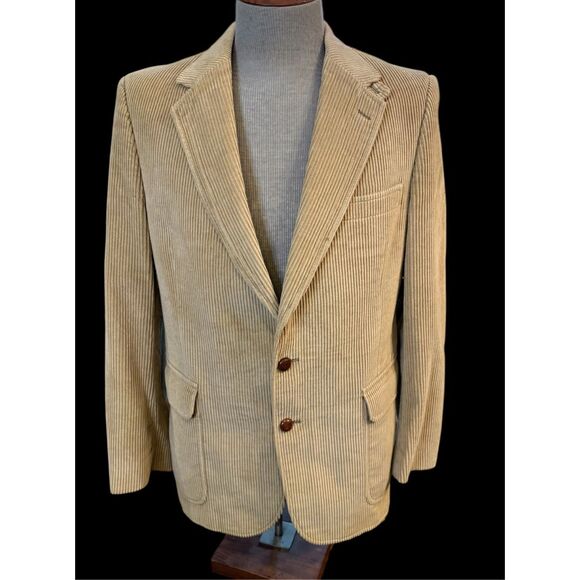 Woodmere Men’d Corduroy 2-Button Sport Coat Tan Sz. 42 Lined Substantial - Picture 2 of 15
